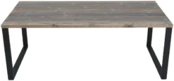 Veke Ruska Ruokapöytä 200x100 Cm Harjattu Ja Lakattu Mänty Savunharmaa/musta Metalli -Veke kauppa 209018 209020 3