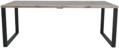 Veke Ruska Ruokapöytä 200x100 Cm Harjattu Ja Lakattu Mänty Savunharmaa/musta Metalli