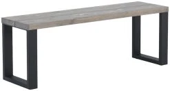 Veke Ruska Penkki 35x126 Cm Harjattu Ja Lakattu Mänty Savunharmaa/musta Metalli -Veke kauppa 209023 209028 2