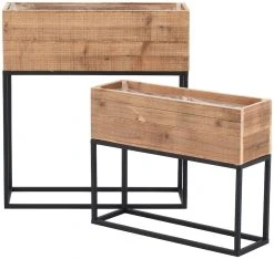 4living Country Kukkalaatikot Suorakaide 2 Kpl Musta/puu -Veke kauppa 314869 4 1