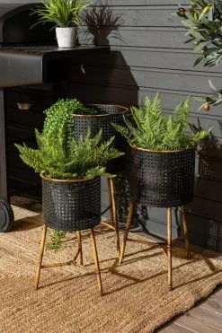 4living Lombok Kukkateline 3kpl Setti Musta/ruskea -Veke kauppa 4 Living kukkatelineet miljoossa web pete 3