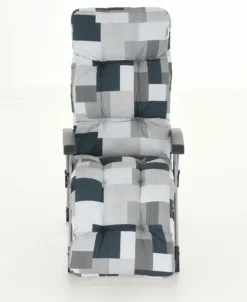 4Living Baden Baden Tuoli+pehmuste, Hopea Siniharmaa