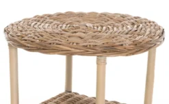 4Living Pulau Rottinkipöytä Ø50 Cm Antiikinharmaa