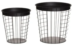 4Living Metallikori Pöytä 2 Kpl Musta -Veke kauppa 603223