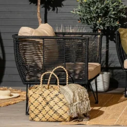 Bloomingville Mundo Nojatuoli Musta/beige -Veke kauppa Bloomingville mundo sohvaryhma miljoossa web pete 1 1