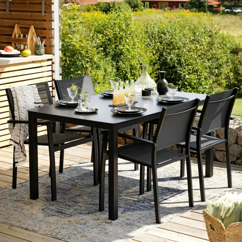 Brafab Rana Ruokapöytä 150x90 Cm Musta/valkoinen 2 Brafab Rana Ruokapöytä 150x90 Cm Musta/valkoinen - Image 2