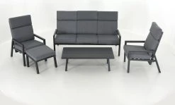 Veke Havu Sohvaryhmä Mekanismituoleilla Musta/harmaa