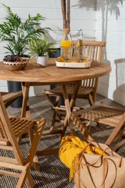 House Nordic Oviedo Pyöreä Tiikki Ruokapöytä Ø100 Cm