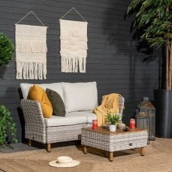 Veke Lehdokki 2-istuttava Sohva Greige/luonnonvalkoinen