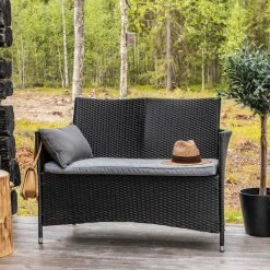 Veke Meri 2-istuttava Sohva Musta, Harmaa Pehmuste