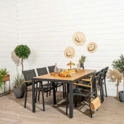 Veke Saarni Aintwood Pöytä 205x90 Cm Musta -Veke kauppa Odense saarni 6 hengen ruokailuryhma mustaruskia miljoossa