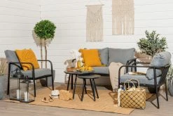 Veke Olga Sohvaryhmä Musta/vaaleanharmaa