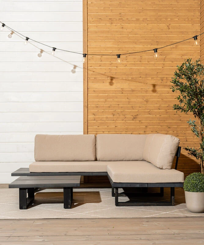 Veke Saima Avokulmasohva Musta/Texsilk Hiekka 4212 6 Veke Saima Avokulmasohva Musta/Texsilk Hiekka 4212 - Image 6