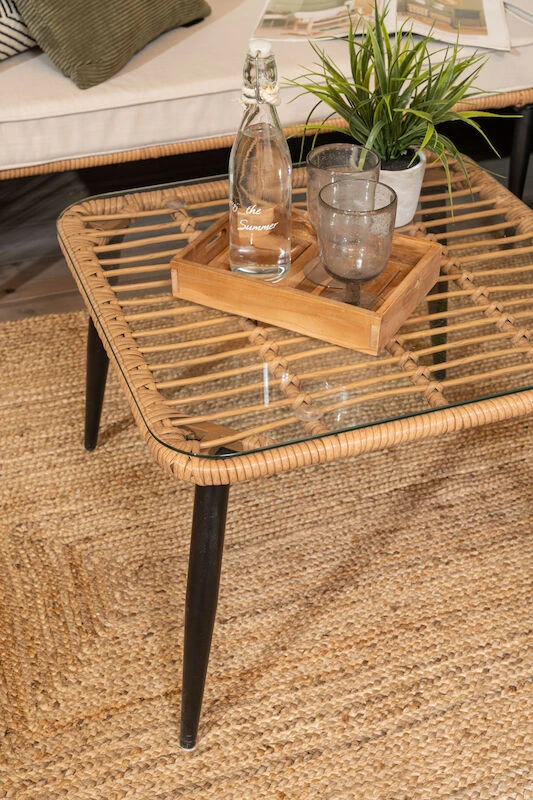 Veke Scandic Sohvapöytä Lasilla Luonnonväri 6 Veke Scandic Sohvapöytä Lasilla Luonnonväri - Image 6