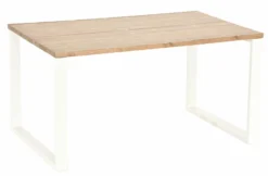 Veke Honka Lankkupöytä Metallijaloilla 140x90 Antiikkipetsattu/valkoinen