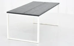 Veke Honka Lankkupöytä Metallijaloilla 180x90 Musta/valkoinen