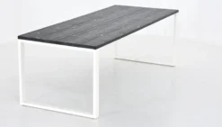 Veke kauppa -Veke kauppa Veke Honka lankkupoyta metallijaloilla 220x90 musta valkoinen 3 1