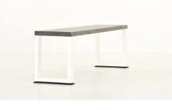 Veke Honka Penkki 155x35 Cm Metallijalalla Harmaa/valkoinen