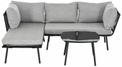 Veke Loviisa Divaanisohva Ja Sohvapöytä Musta/vaaleanharmaa -Veke kauppa Veke Loviisa divaanisohva ja sohvapoyta musta vaaleanharmaa 0 1