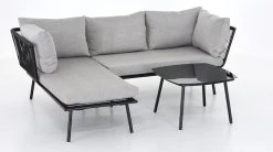 Veke Loviisa Divaanisohva Ja Sohvapöytä Musta/vaaleanharmaa -Veke kauppa Veke Loviisa divaanisohva ja sohvapoyta musta vaaleanharmaa 1 1