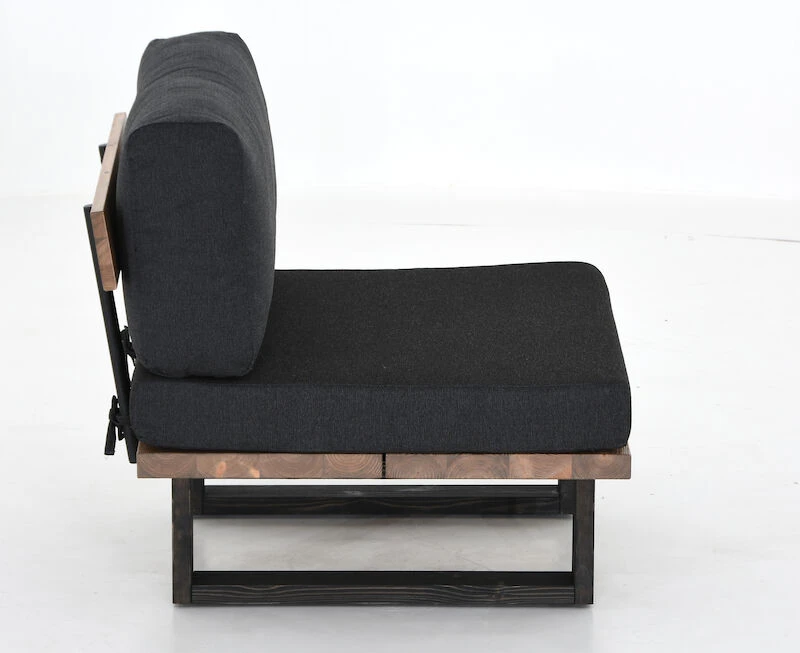 Veke Saima Nojatuoli Ilman Käsinojia Antiikkipetsattu/Texsilk Antrasiitti 4200 - Image 2