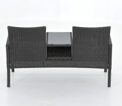 Veke Tupla Puutarhapenkki Pöydällä Tummanharmaa Polyrottinki, Harmaat Pehmusteet 8 Veke Tupla Puutarhapenkki Pöydällä Tummanharmaa Polyrottinki, Harmaat Pehmusteet -Veke kauppa Veke Tupla puutarhapenkki poydalla tummanharmaa polyrottinki harmaat pehmusteet 8 2