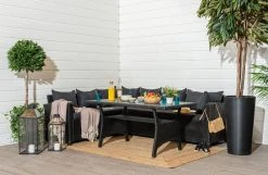 Veke Aapa Kulmasohva Pöydällä Musta/harmaa (sisältää Kaikki Tyynyt)