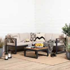 Veke Aava Sohvapöytä 65x65 Cm Antrasiitti/ruskea