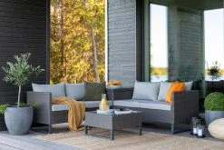 Veke Dublin Polyrottinki Kulmasohva Tummanharmaa, Harmaat Pehmusteet -Veke kauppa dublin polyrottinki sohvaryhma 1 web