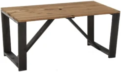 Ecofurn Jussi Ruokapöytä 160x88 Cm Musta Runko, Ruskea Kansi