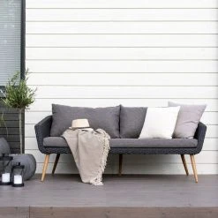 Veke Kaisla 3-istuttava Sohva Musta/harmaa