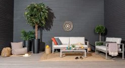 Veke Kallas 3-istuttava Sohva Greige, Hiekka Pehmusteet -Veke kauppa jade outdoor sakkituoli harmaa miljoossa web 2 1