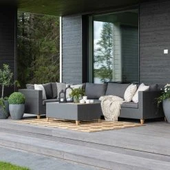 Veke Jersey Kulmasohva Ja Sohvapöytä, Tummanharmaa Polyrottinki -Veke kauppa jersey kulmasohva 3k1 ja sohvapoyta web 11