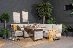 Veke Lehdokki Ruokapöytä 140x80 Cm Greige/luonnonväri -Veke kauppa lehdokki kulmasohva 2k3 ruokapoydalla miljoossa web 2