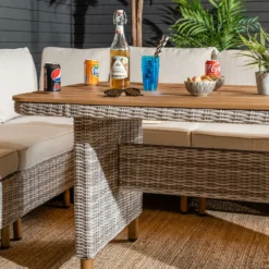 Veke Lehdokki Ruokapöytä 140x80 Cm Greige/luonnonväri