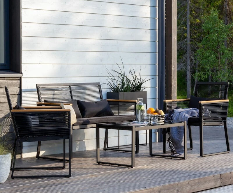 Veke Long Sohvaryhmä Alumiinirungolla, Musta/ruskea 3 Veke Long Sohvaryhmä Alumiinirungolla, Musta/ruskea - Image 3