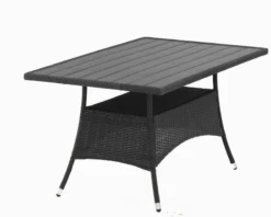 Outfit Oscar Puutarhapöytä 150x85 Cm Musta Polyrottinki/metalli -Veke kauppa outfit oscar puutarhapoyta 150x85 musta polyrottinki 01
