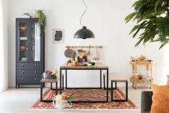 Veke Ruska Penkki 35x176 Cm Antiikkipetsattu Harjattu Ja Lakattu Mänty/musta Met -Veke kauppa ruska 6 hengen ruokailuryhma penkeilla antiikkipetsattu musta web 4