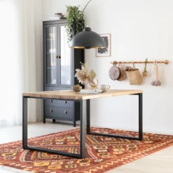 Veke Ruska Ruokapöytä 150x100 Cm Antiikkipetsattu Harjattu Ja Lakattu Mänty/musta Met -Veke kauppa ruska lankkupoyta 150x100 cm antiikkipetsattu musta web 8