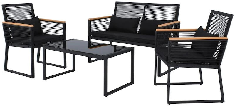 Veke Long Sohvaryhmä Alumiinirungolla, Musta/ruskea 1 Veke Long Sohvaryhmä Alumiinirungolla, Musta/ruskea