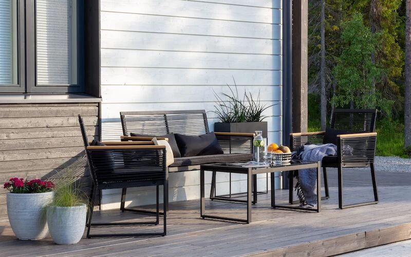 Veke Long Sohvaryhmä Alumiinirungolla, Musta/ruskea 2 Veke Long Sohvaryhmä Alumiinirungolla, Musta/ruskea - Image 2