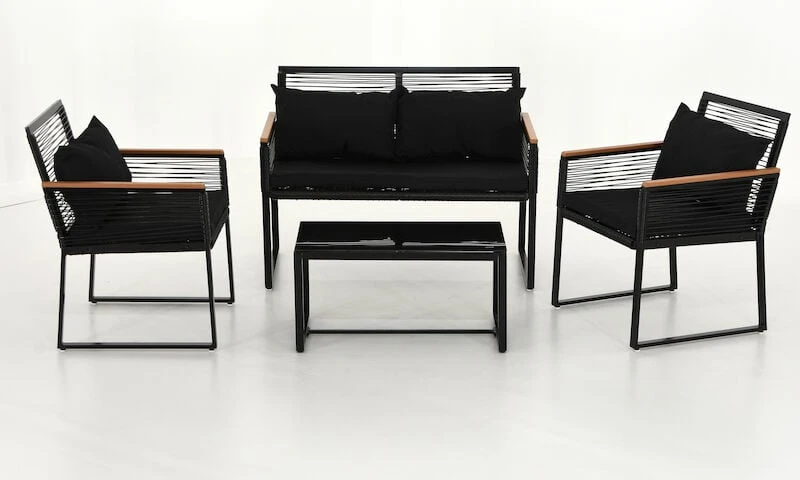 Veke Long Sohvaryhmä Alumiinirungolla, Musta/ruskea 4 Veke Long Sohvaryhmä Alumiinirungolla, Musta/ruskea - Image 4