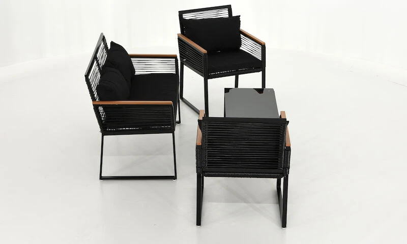 Veke Long Sohvaryhmä Alumiinirungolla, Musta/ruskea 6 Veke Long Sohvaryhmä Alumiinirungolla, Musta/ruskea - Image 6