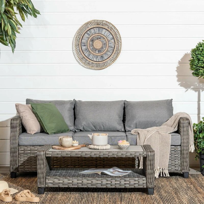 Vila Orust 3-istuttava Sohva Harmaa Polyrottinki/alumiini Runko 1 Vila Orust 3-istuttava Sohva Harmaa Polyrottinki/alumiini Runko