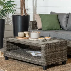 Vila Orust Sohvapöytä 109x55 Cm Harmaa Polyrottinki/alumiini