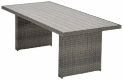 Vila Orust Puutarhapöytä 140x74 Cm Harmaa Polyrottinki/alumiini -Veke kauppa vila polyrottinki ruokapoyta iso 04