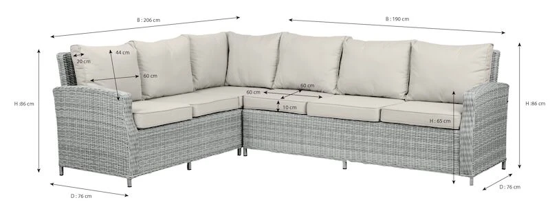 Vila Vinga Kulmasohva Hiekan Värinen Polyrottinki/alumiini 4 Vila Vinga Kulmasohva Hiekan Värinen Polyrottinki/alumiini - Image 4